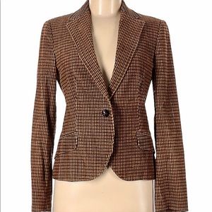 Zara Basic Houndstooth Fitted Blazer